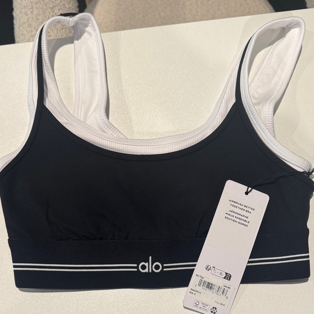 ALO Yoga Black and White Sports Bra